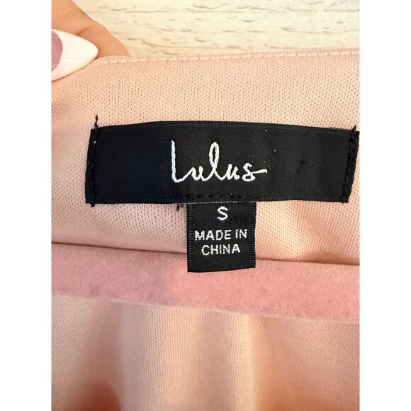 Lulus Blush Pink Chiffon Shift Dress Long Sleeve Size Small Romantic Feminine - Picture 3 of 5